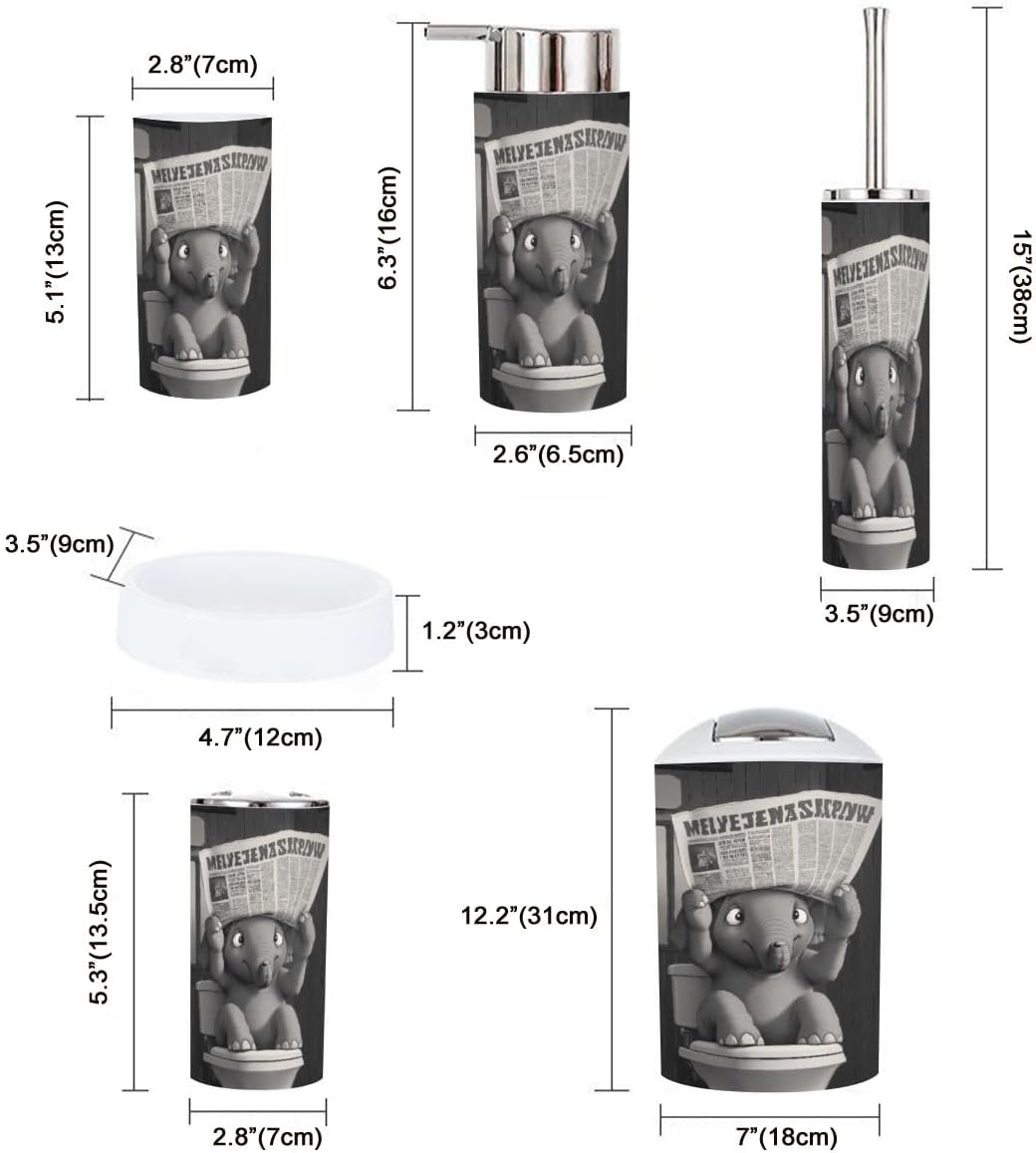 Boho Retro Bathroom Accessory Set 6 Piece