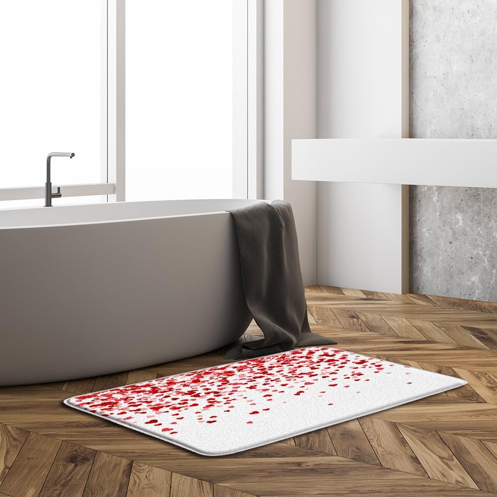 GCTNBJL Red Heart Bath Mat Romantic Couple Decor