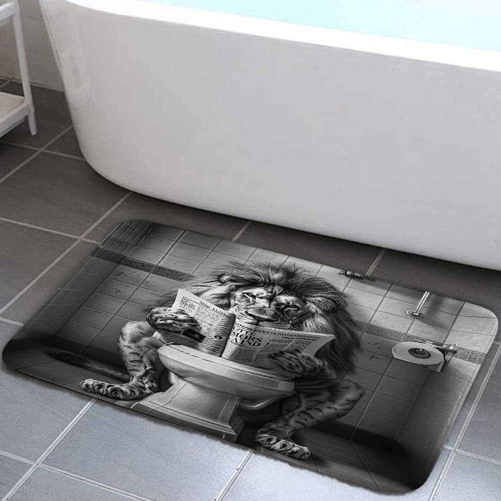 JAWO Funny Cool Lion Bath Mat Rug for Bathroom
