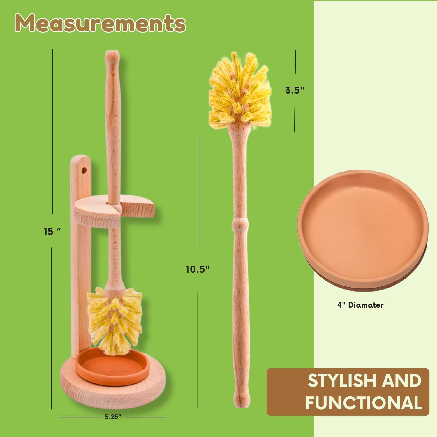 Nacterra Eco Friendly Toilet Brush Set