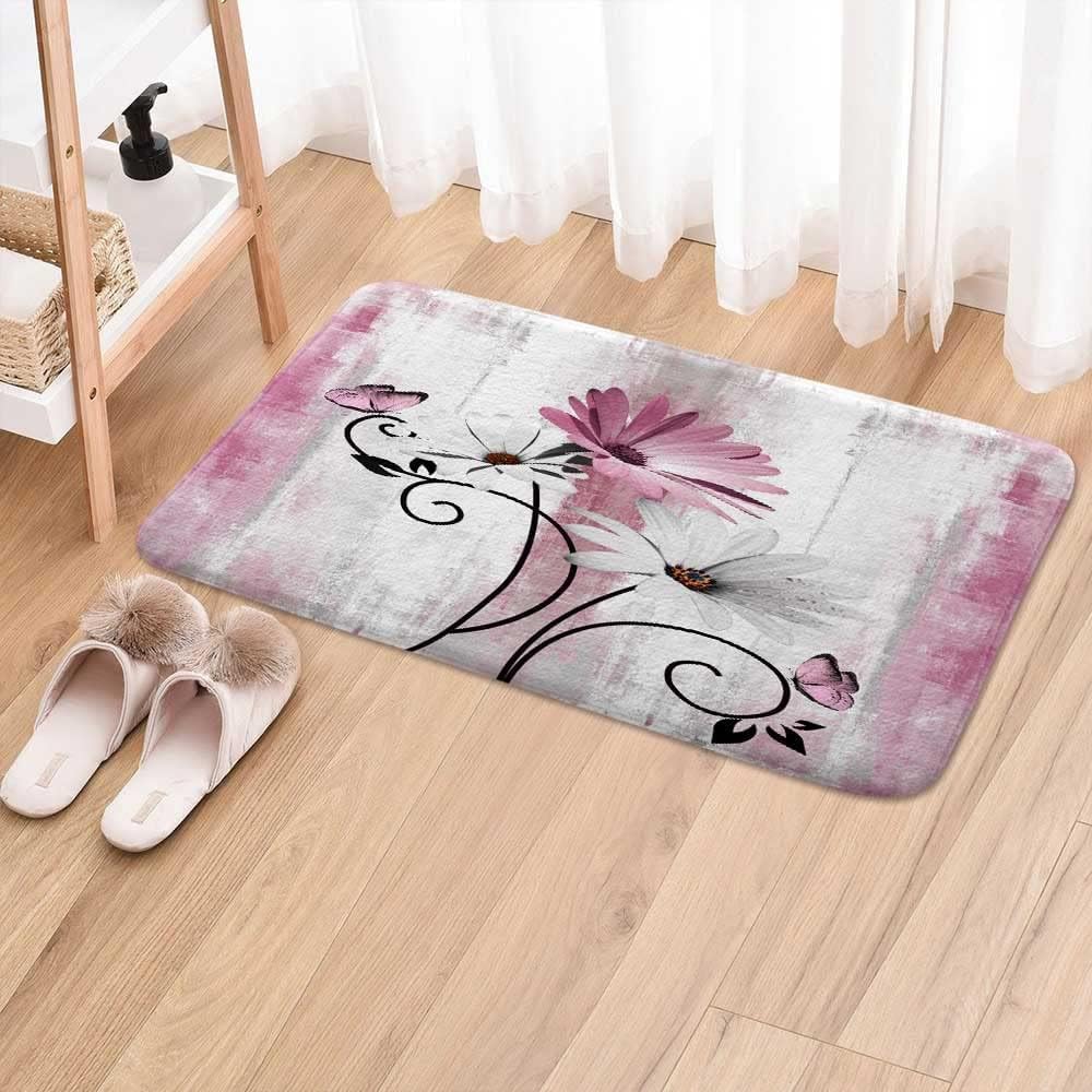 VeiVian Farmhouse Bath Mat 16X24IN Soft Non-Slip