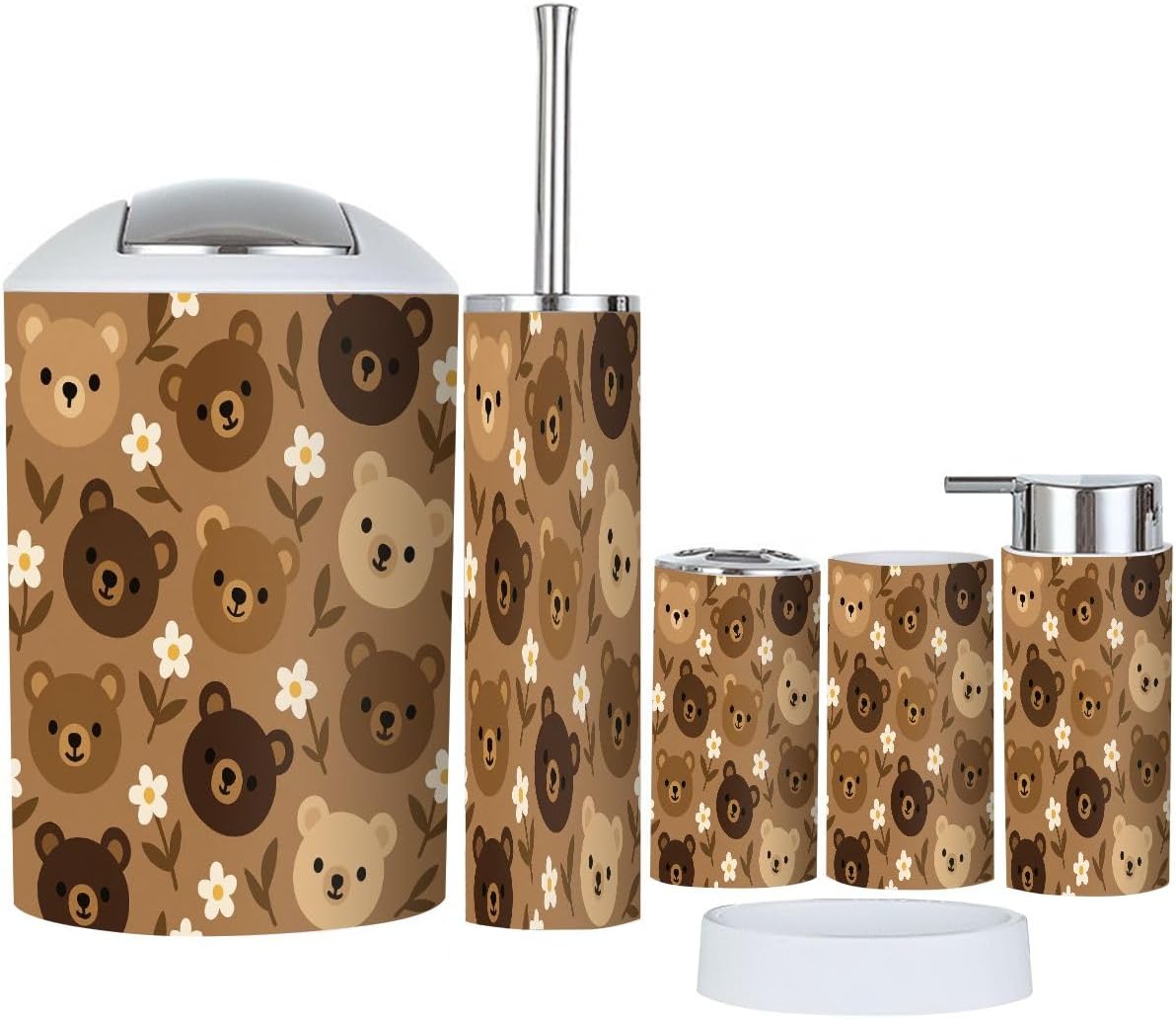 TRANQDEHOM 6-Piece Boho Bathroom Accessory Set 1
