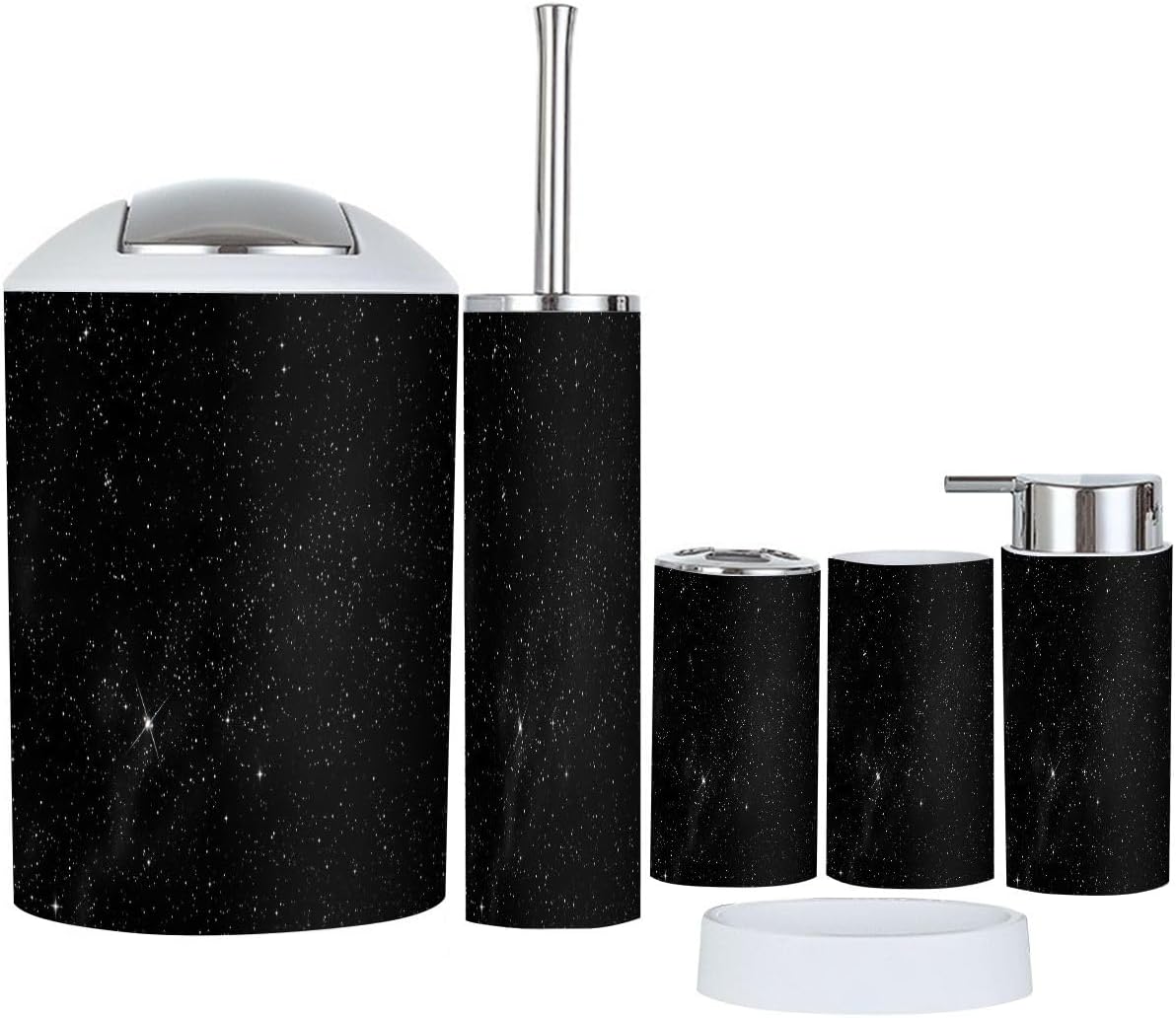Boho Starlit Sky Graphic Bathroom Accessory Set 6 Piece