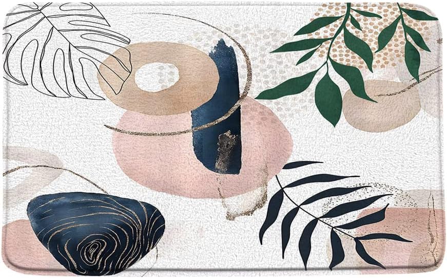 Boho Tropical Leaves Bath Mat 178x295 Inch