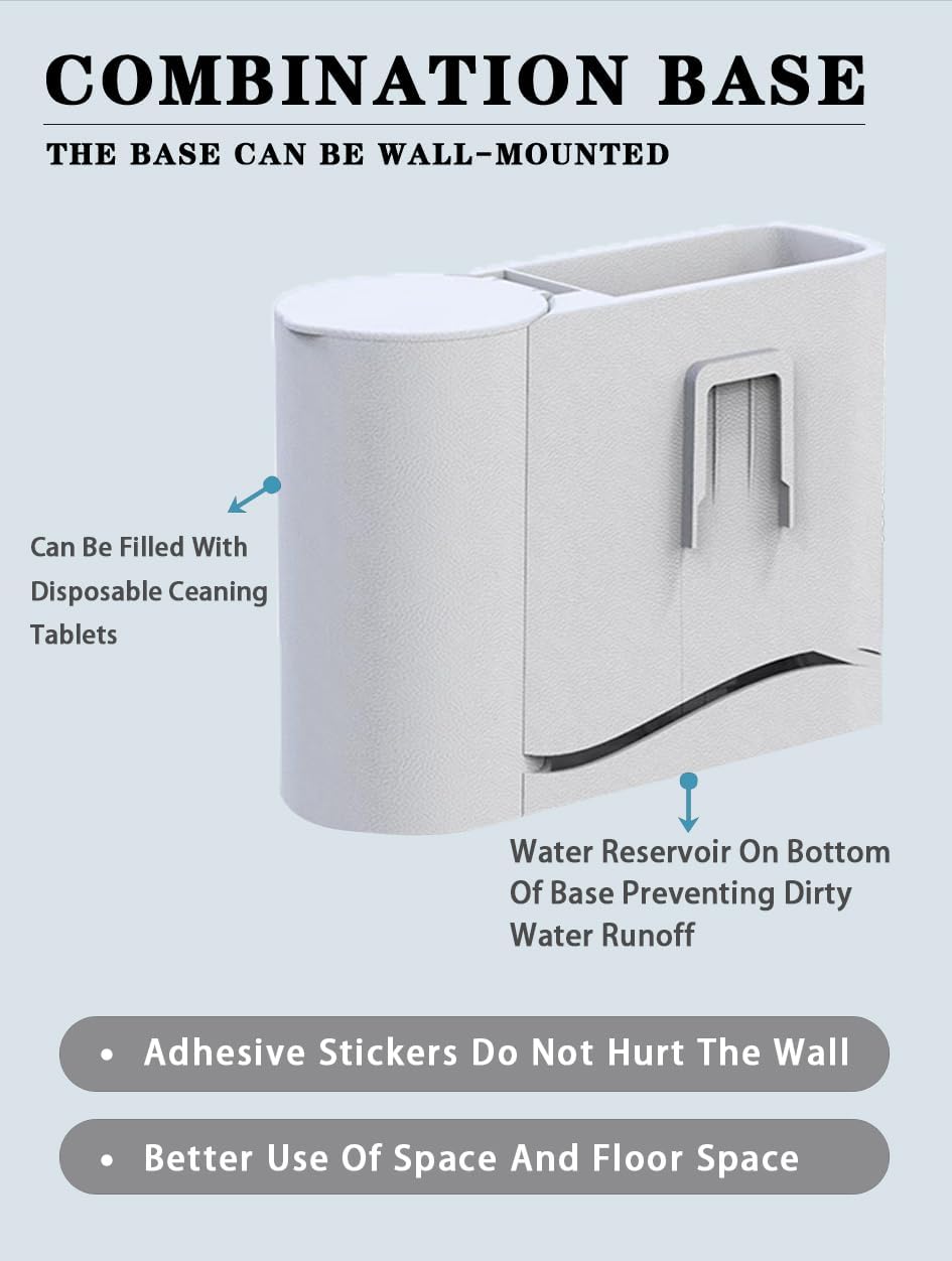 Toilet Brush and Holder Set with 2 in 1 Brush Head