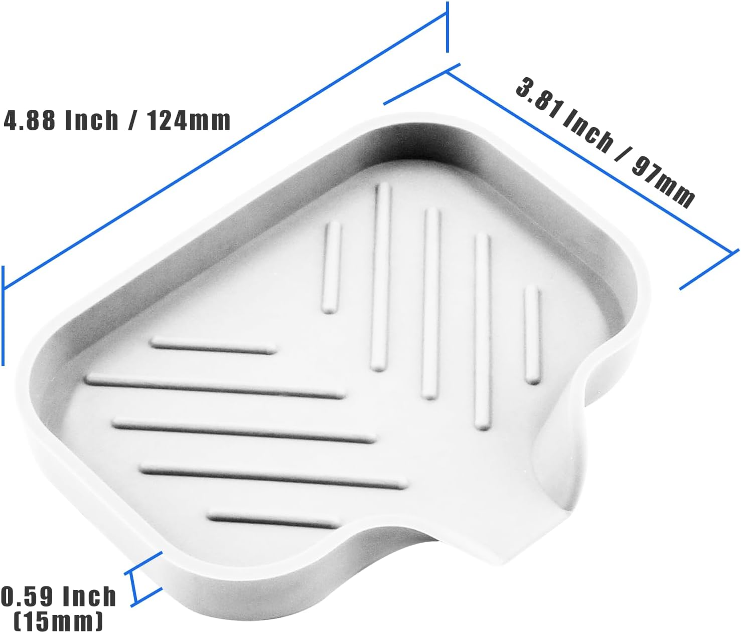 Hordion 1Pcs White Silica Gel Soap Tray for Sink