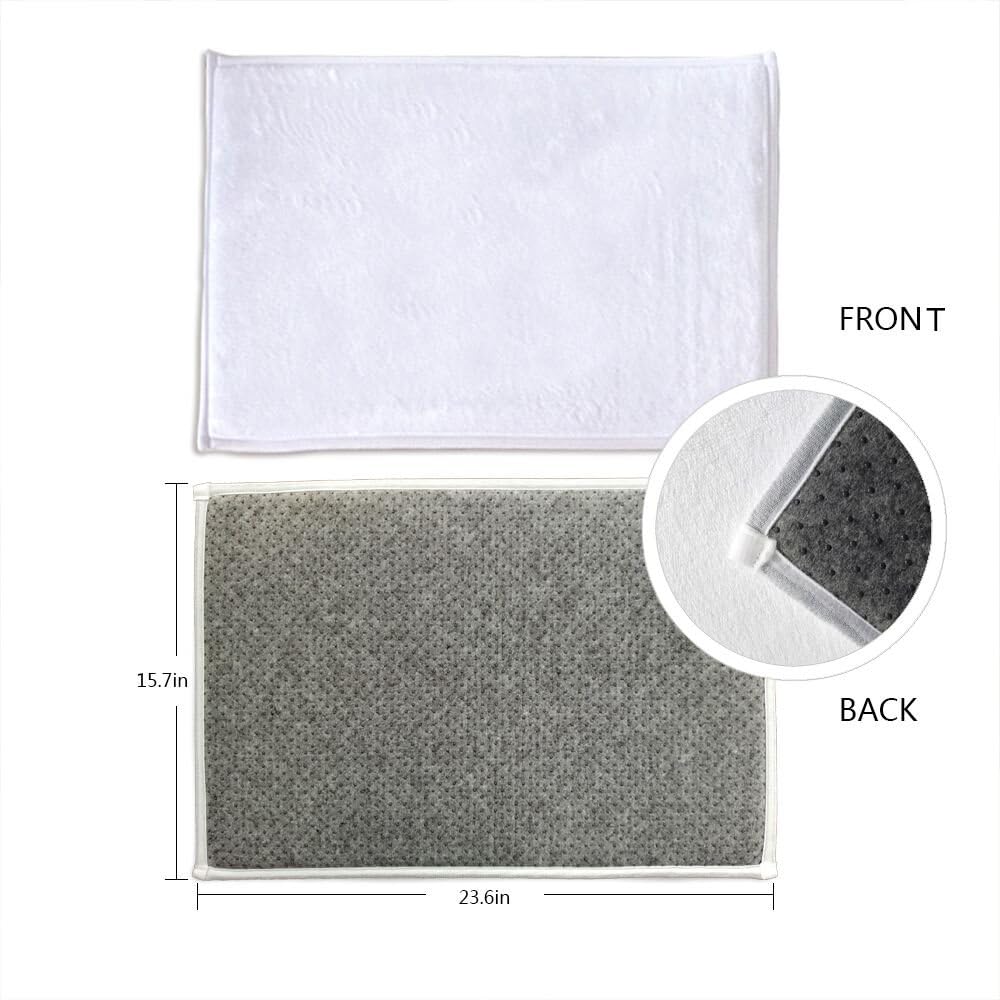 Grey Bath Rugs with Cute Wildflower Design 1