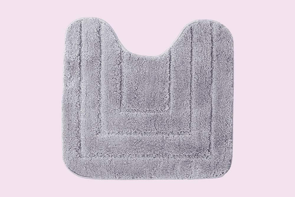 Golden Linens 3-Piece Bath Rug Set - Silver