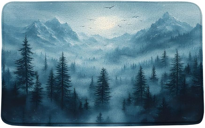 MZYZAF Misty Forest Bath Mat 16x24 Inch