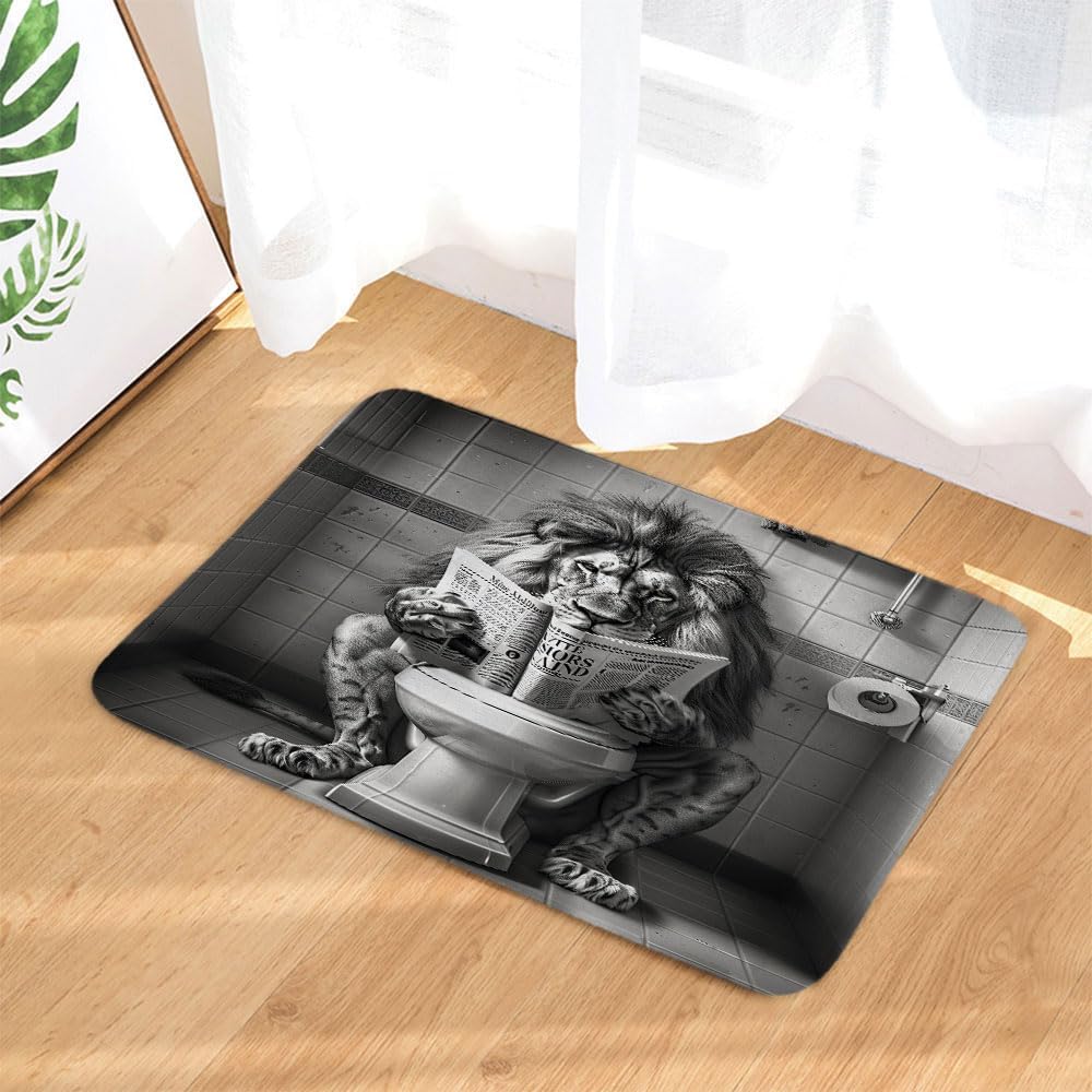 JAWO Funny Cool Lion Bath Mat Rug for Bathroom
