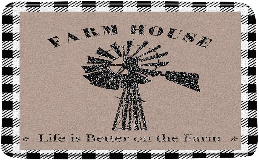 GCTNBJL Windmill Farmhouse Bath Mat 20x31 Inch