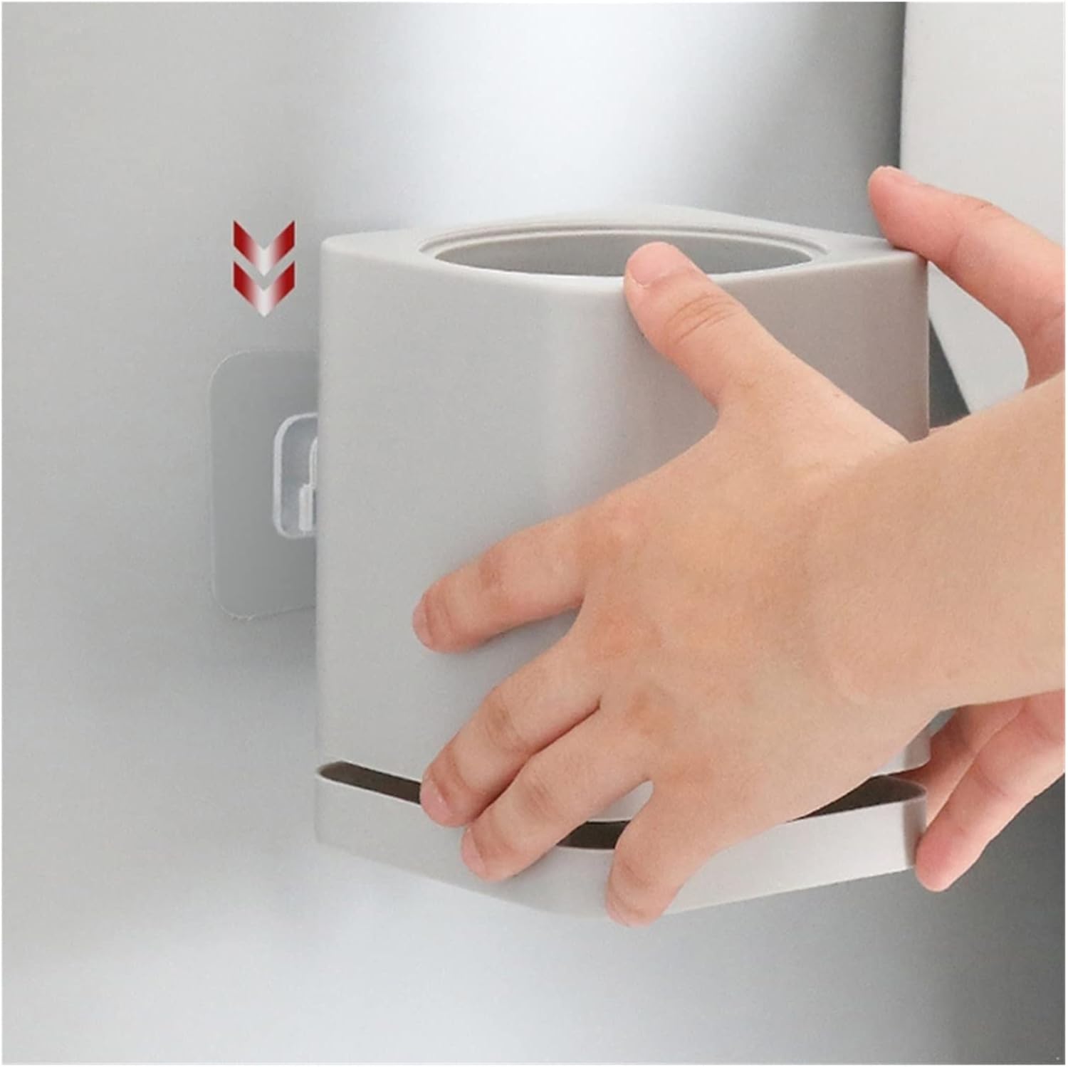 Toilet Brush with Base Wall-Mounted Light Grey