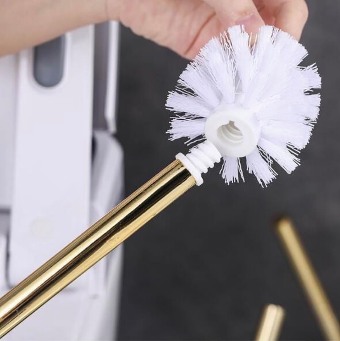 Green Marble Toilet Brush Holder with 2 Brushes