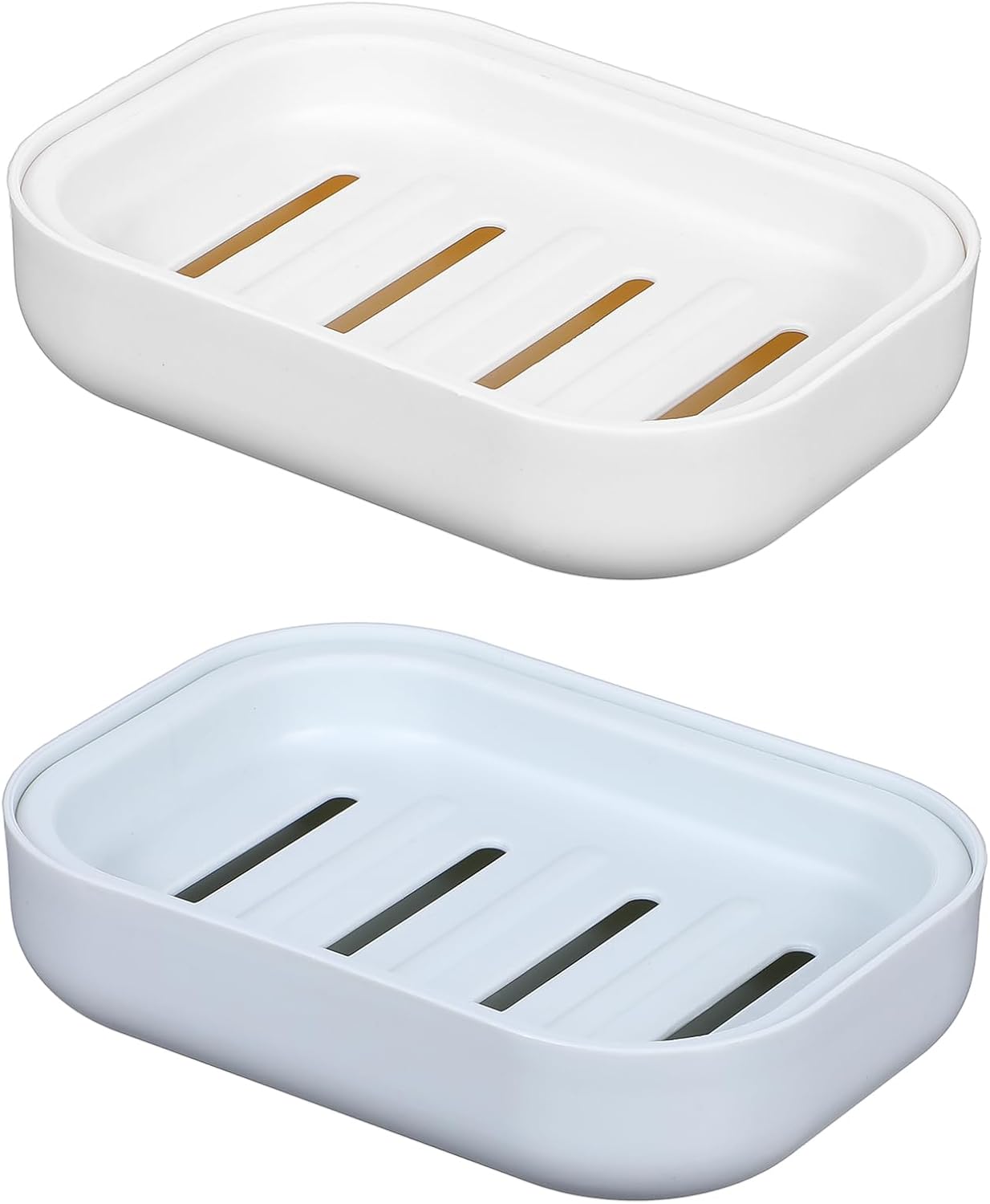 Ptwola 2 Pcs Double Layer Soap Holder for Bathroom Gym Travel