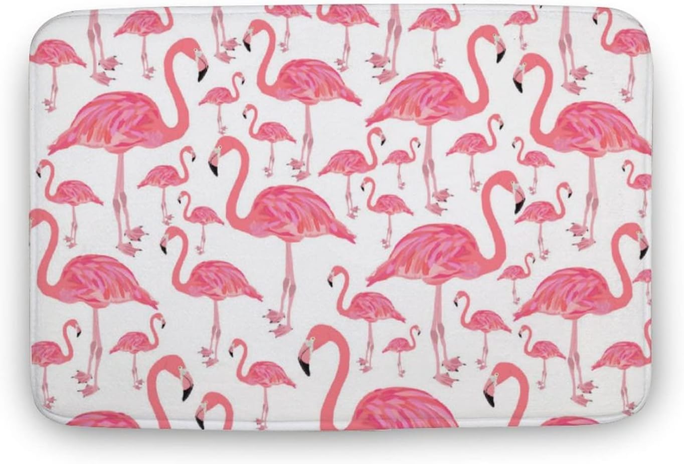 Pink Flamingo Bird Microfiber Bath Rug Non-Slip 16x24 Inch