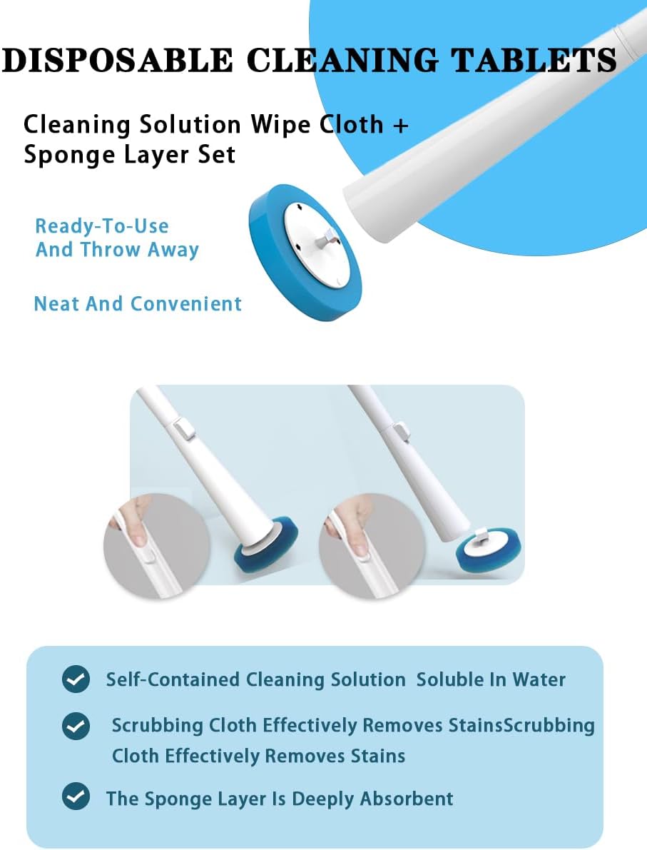 Toilet Brush and Holder Set with 2 in 1 Brush Head