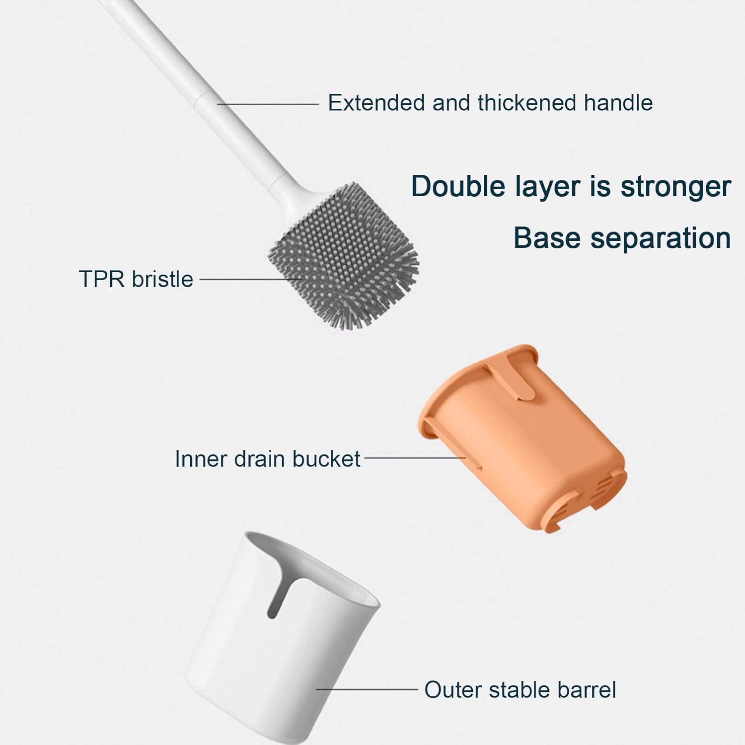 Lovskoo Toilet Brush Set with Quick-Dry Silicone Head