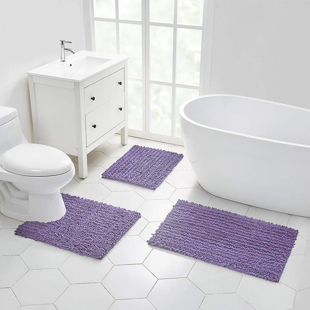 Walensee Non-Slip Bath Mat 24x17 Inch Lavender