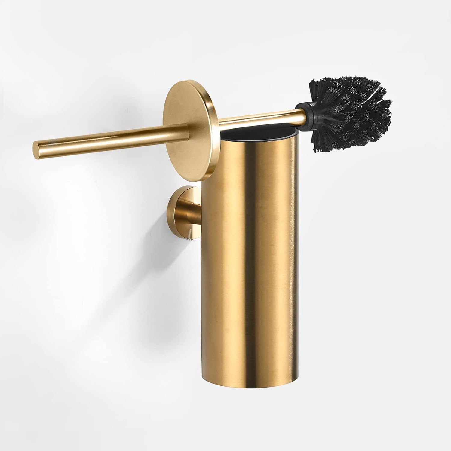 Wall-Mounted Toilet Brush with Replaceable Head and Holder