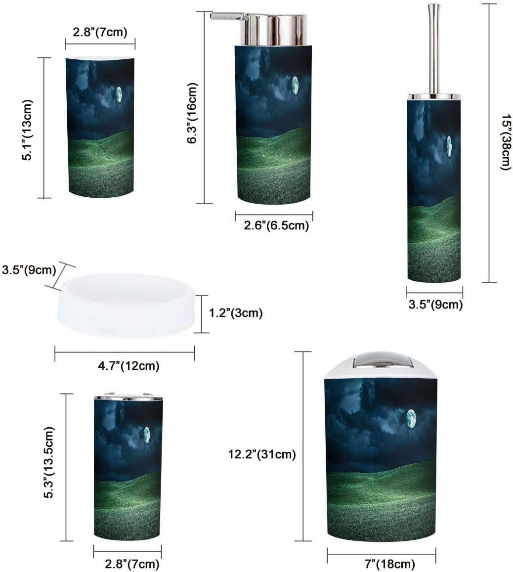 Boho Bathroom Accessory Set 6 Piece Modern