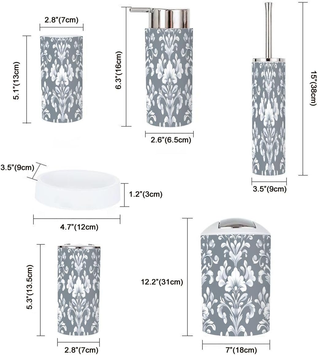 TRANQDEHOM 6 Piece Boho Bathroom Accessory Set