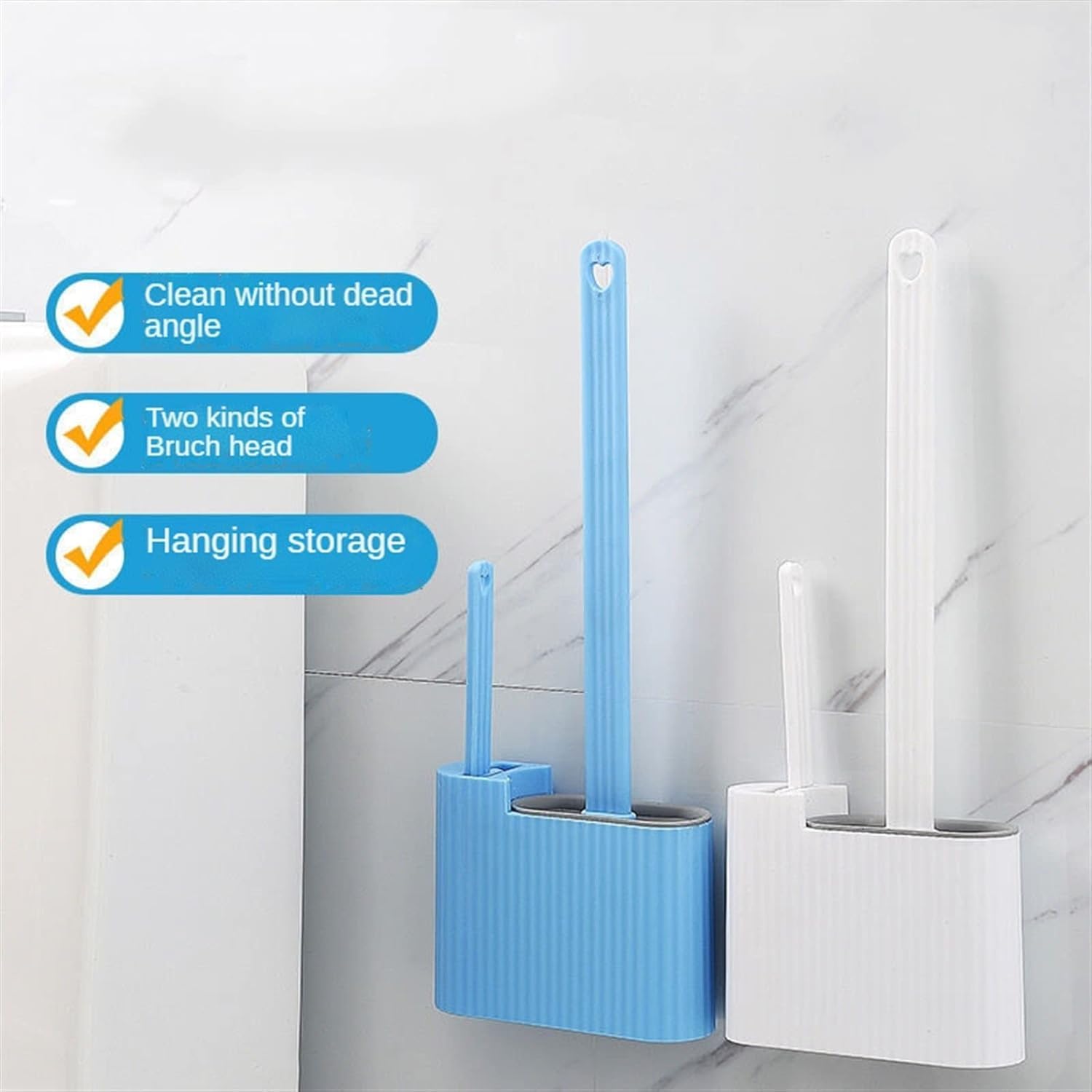 Stylish Toilet Brush with Holder Set - Green