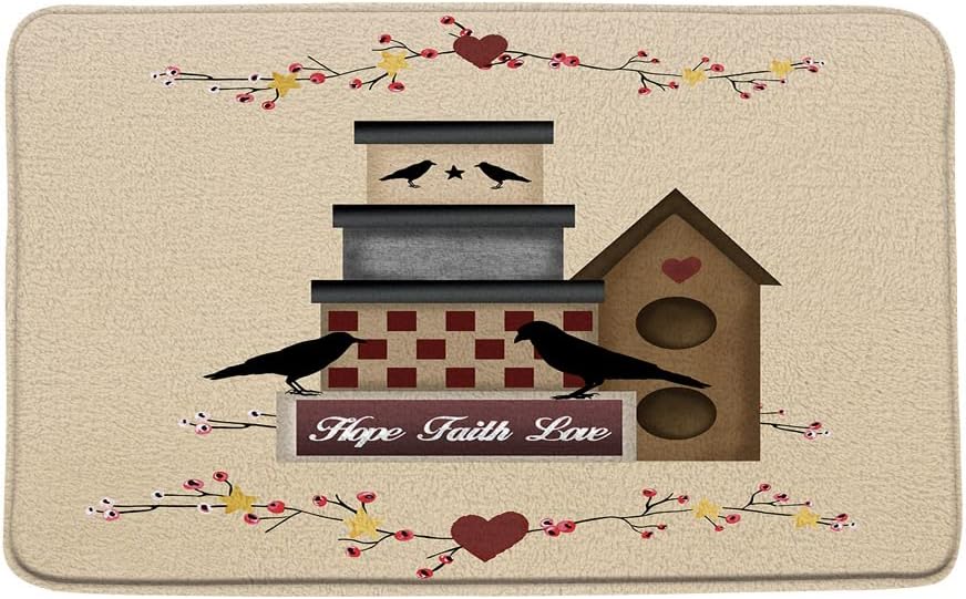 Primitive Rustic Bath Mat 16x24 Inch Memory Foam