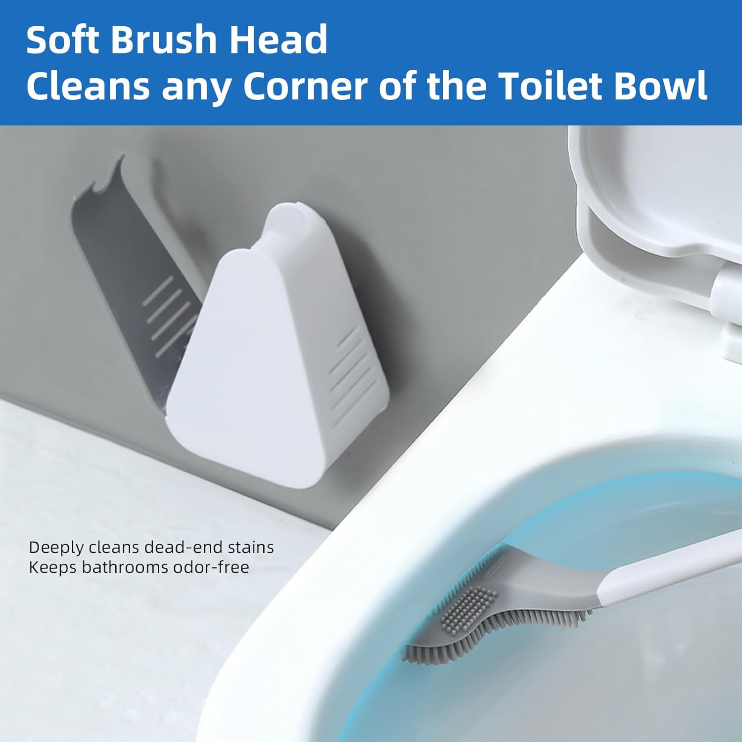 Kucucyle Toilet Brush and Holder Set Black