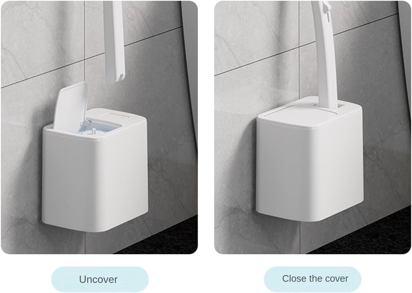 JUDEWY Toilet Brush Holder Set with 18 Refills Gray
