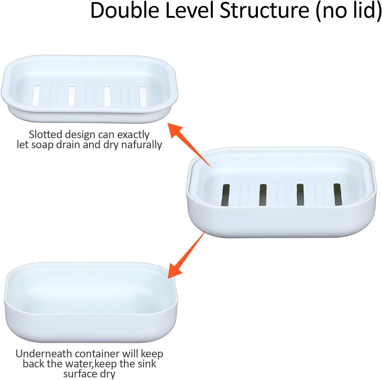 Ptwola 2 Pcs Double Layer Soap Holder for Bathroom Gym Travel