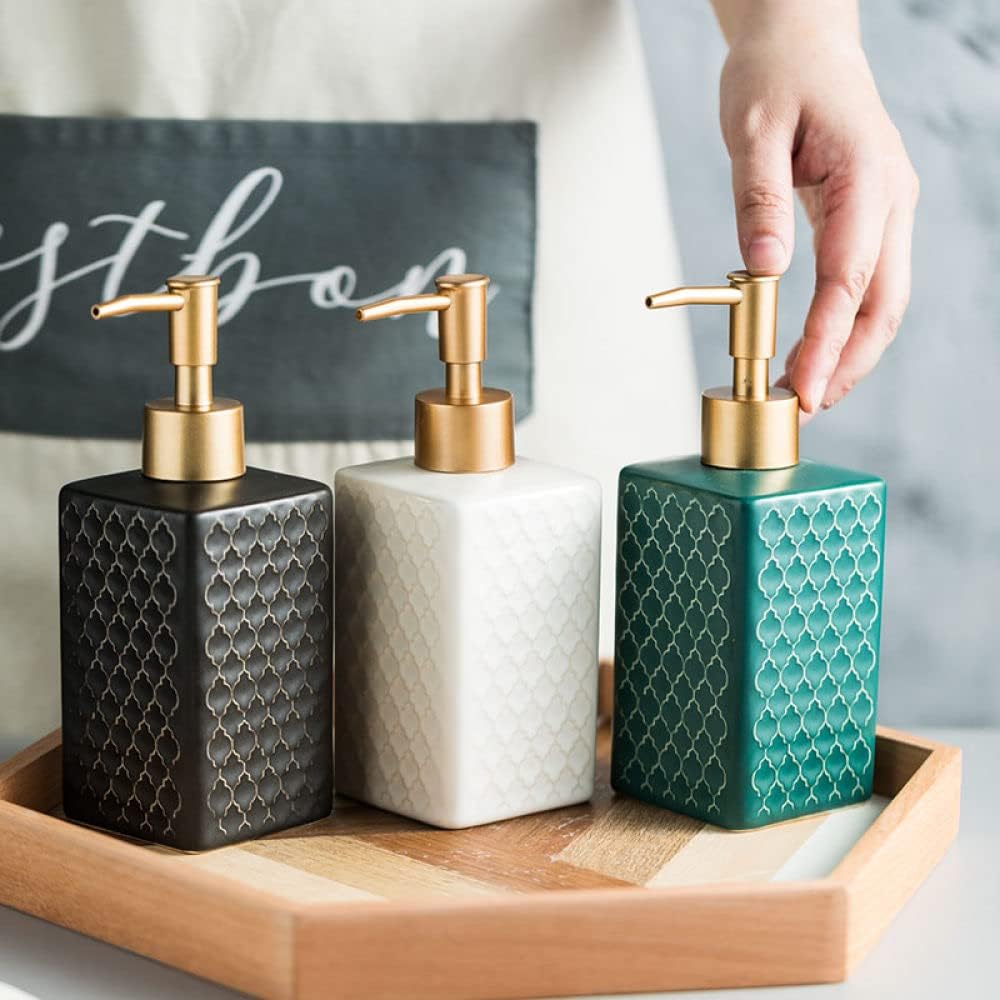 Modern Ceramic Liquid Soap Dispenser with Pump Black