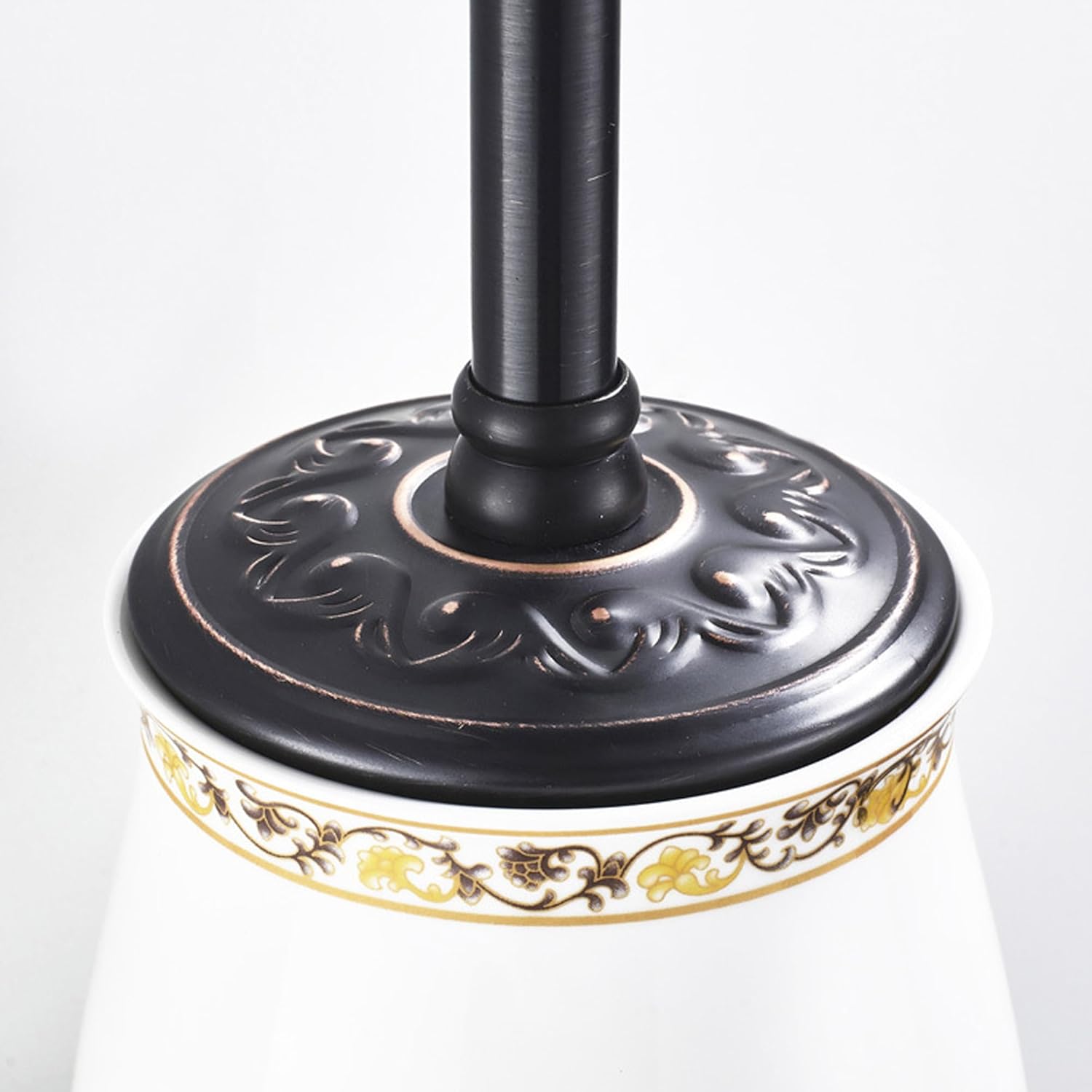 PEONYBATH Oil Rubble Bronze Toilet Brush Holder Set