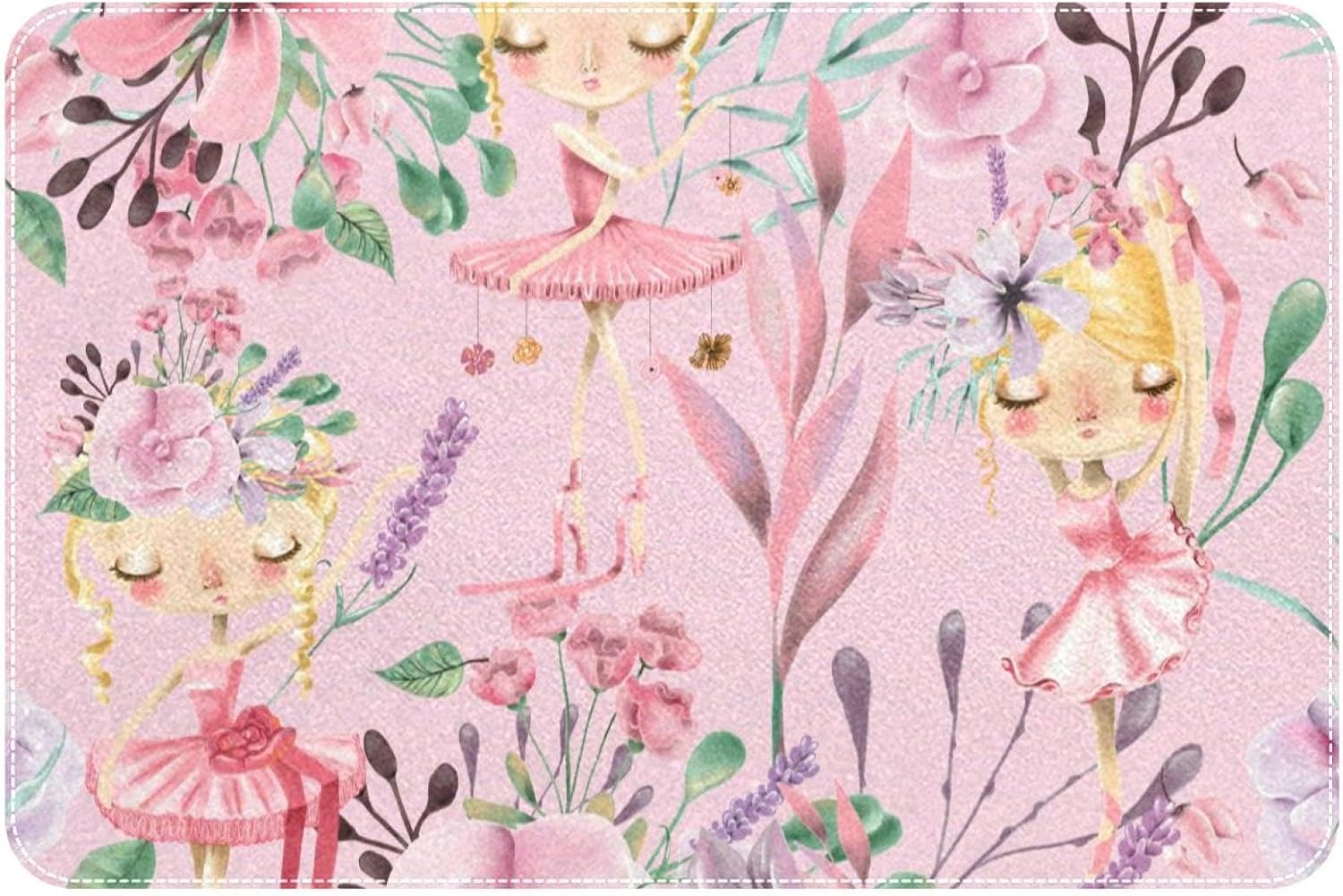 RSMYX Cute Ballet Girls Bath Rug 24x16 Non-Slip Door Mat