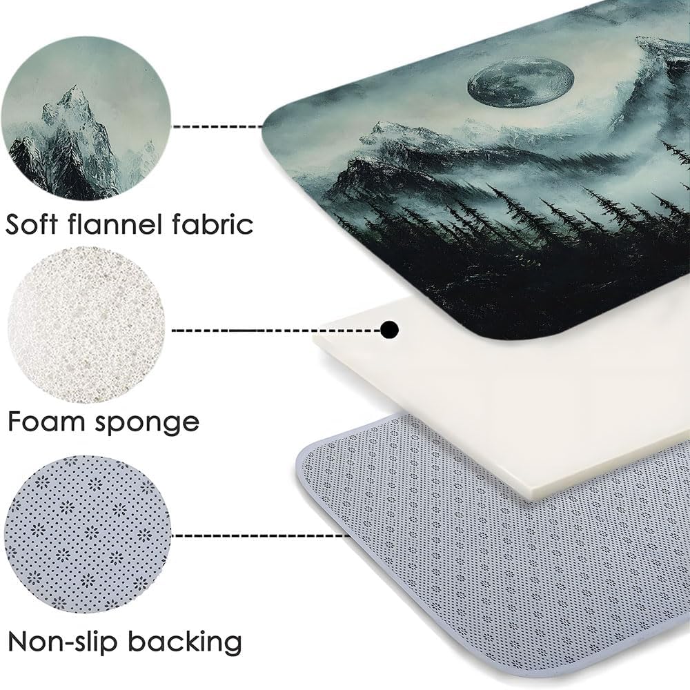 Forest Moonlight Bath Mat 16x24 Inch Non-Slip 1