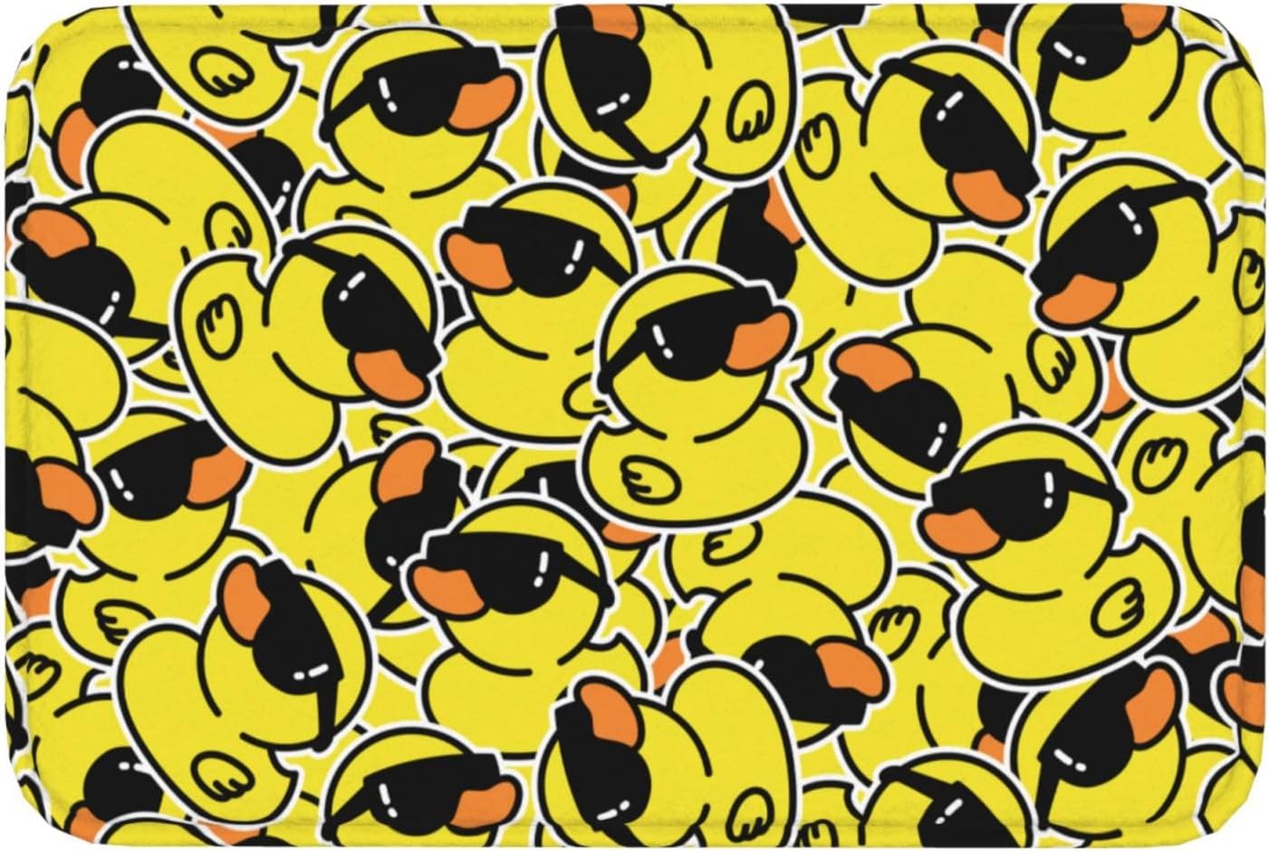 Cartoon Rubber Duck Bath Mat 24x16 Non-Slip Soft Microfiber