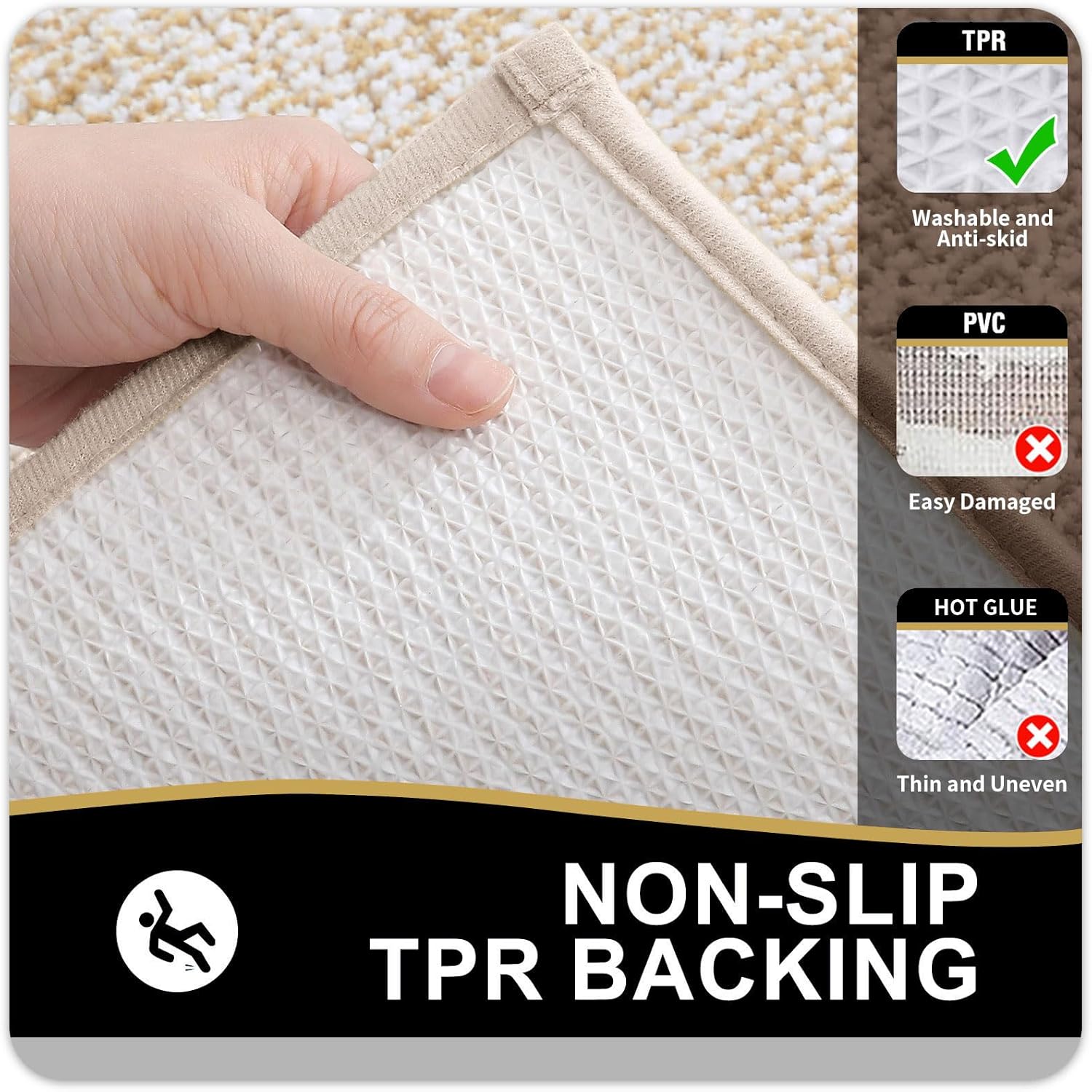 OLANLY 24x16 Bath Rug Non-Slip Quick Dry Extra Soft Absorbent