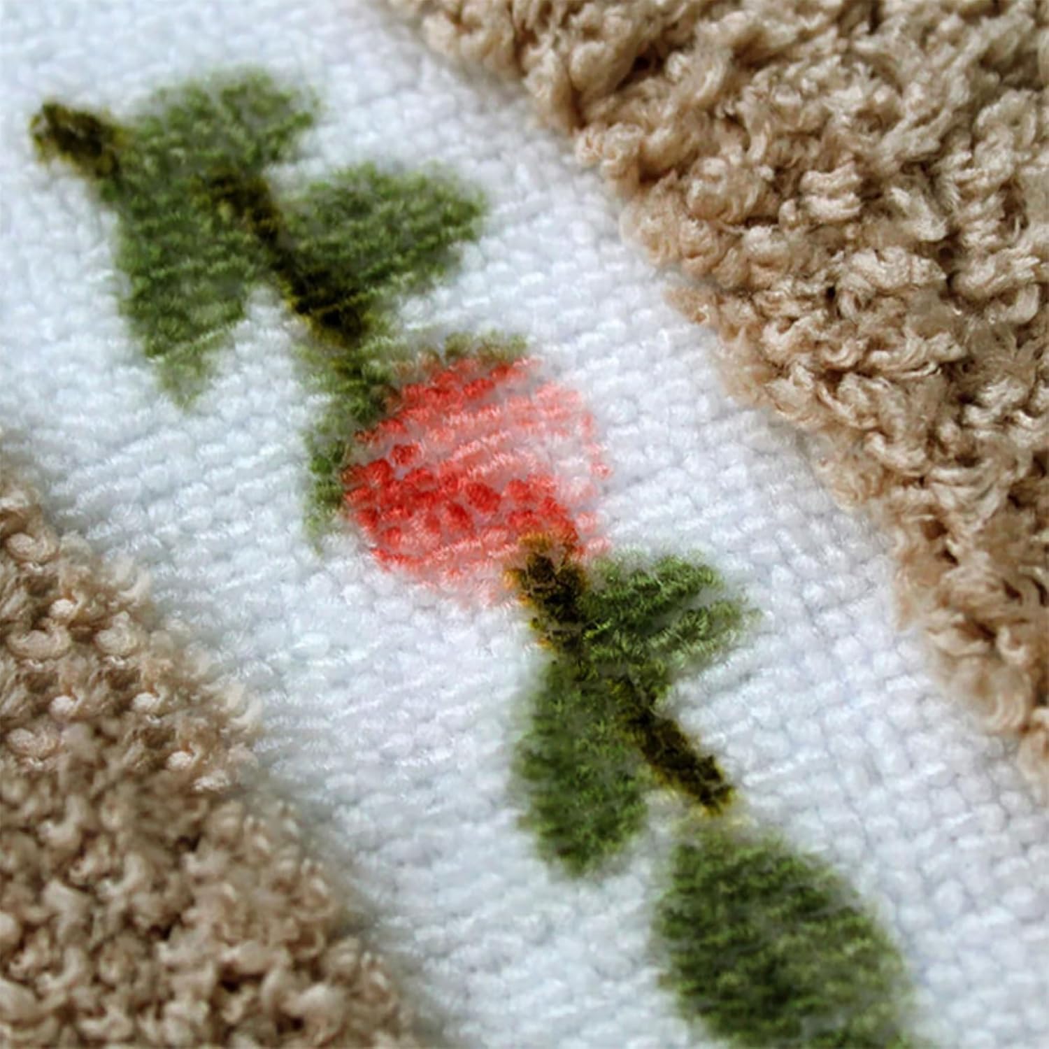 Apioiqa Rose Flower Bath Rug 20x20 Shaggy Plush Mat