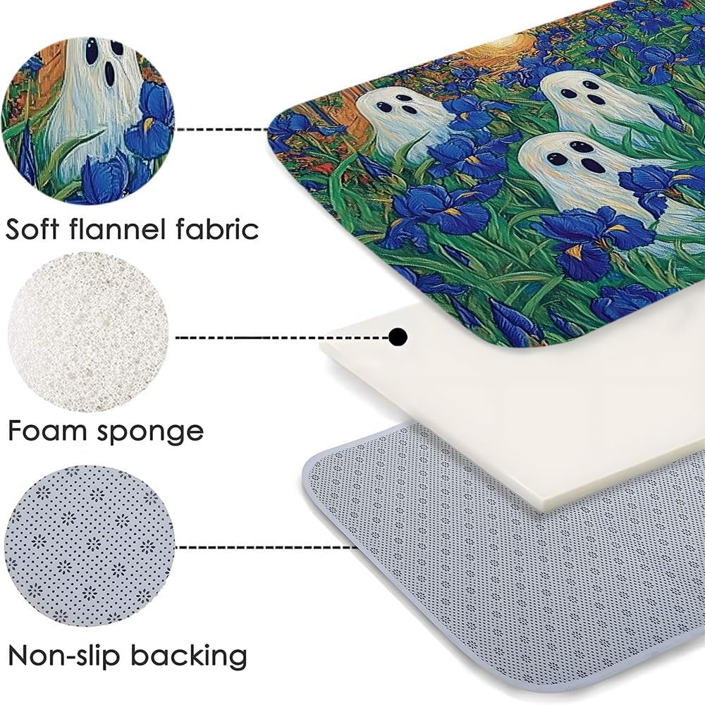 Ghost Iris Bath Mat 16x24 Inch Non-Slip