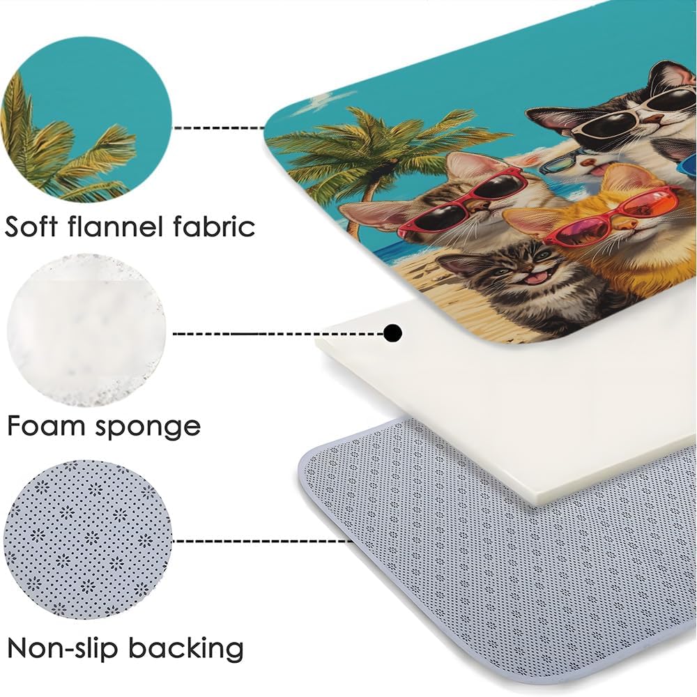 Funny Beach Pets Bath Mat - 24x16 Inch