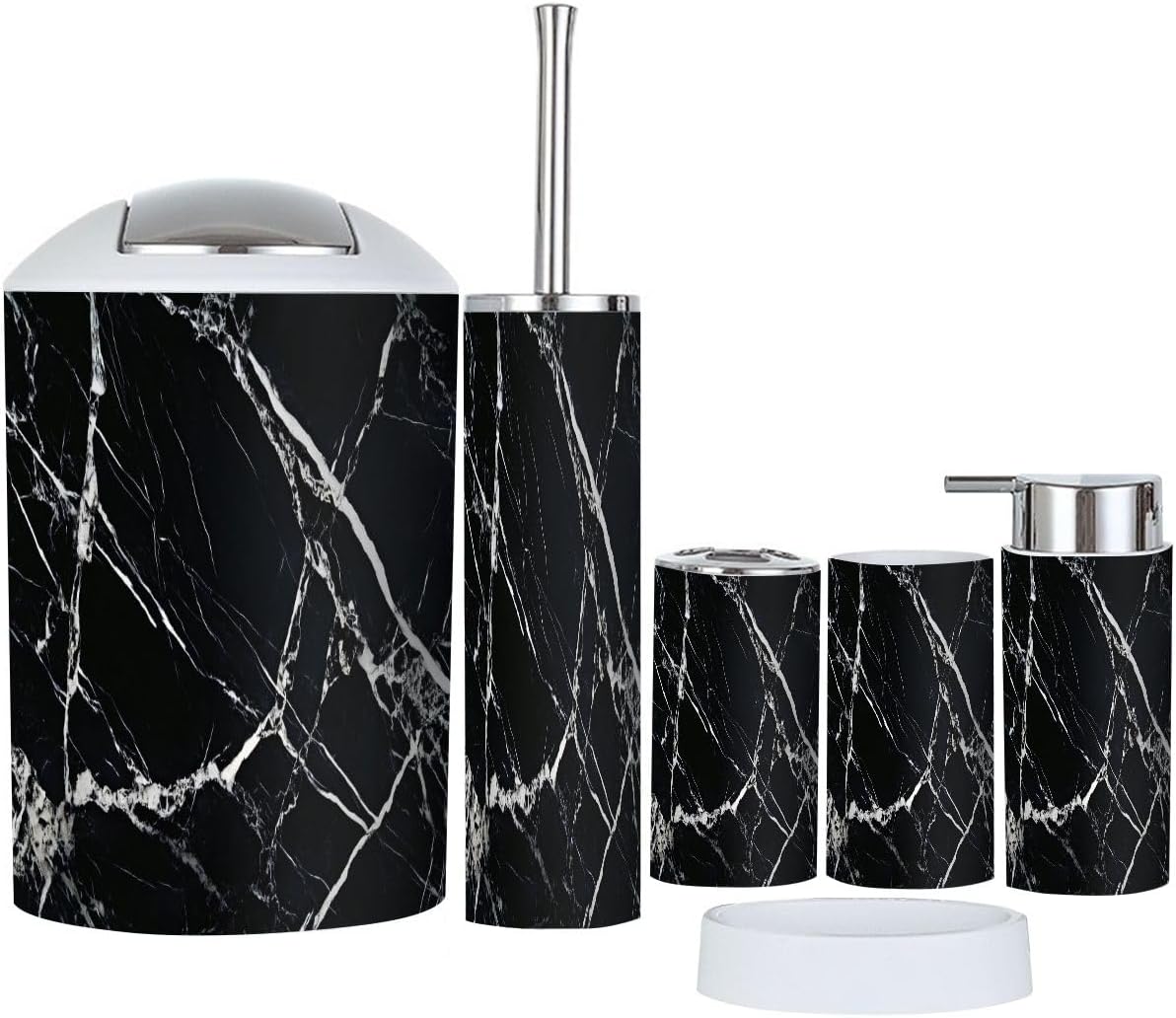 Boho Pastel Bathroom Accessory Set 6 Piece