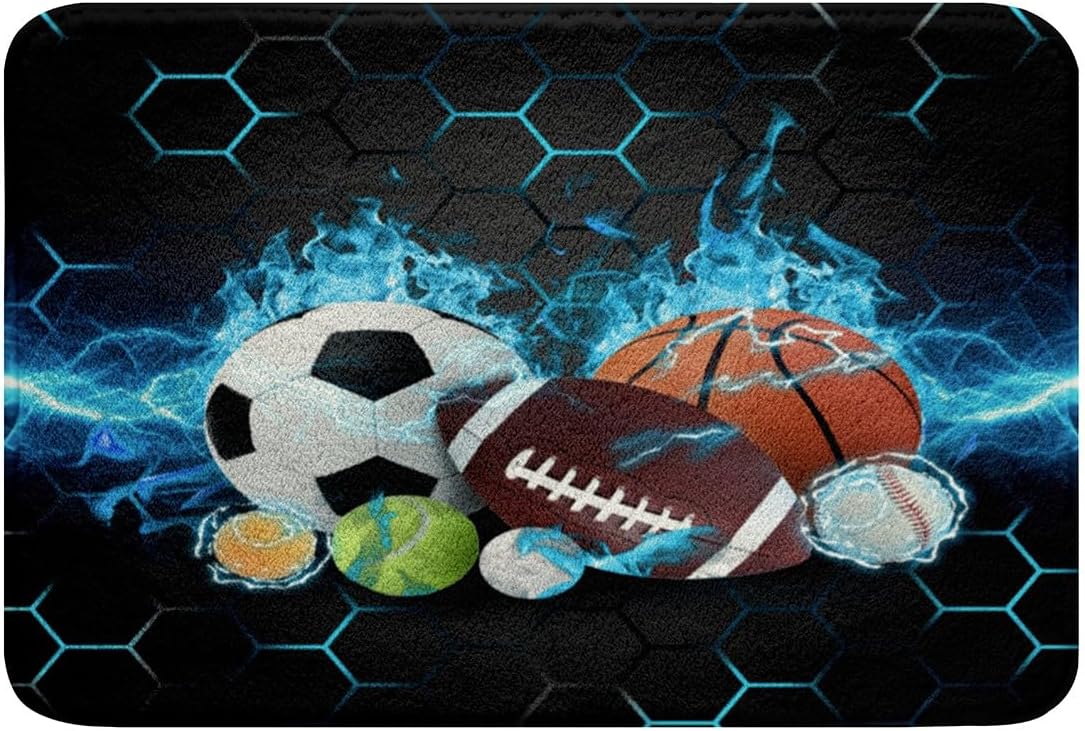 Feelyou Baseball Bath Rug 16x24 Kids Sports Theme Mat