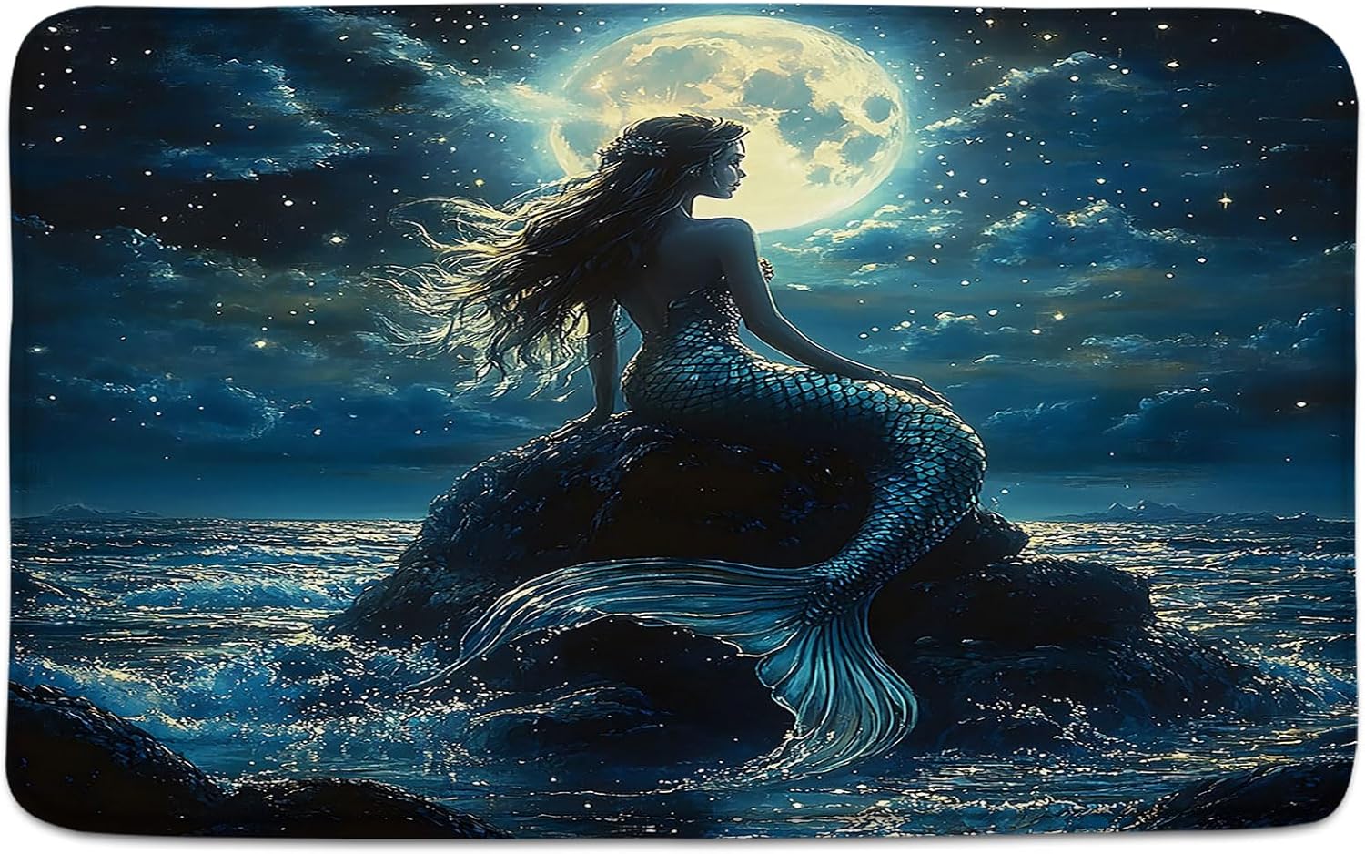 Nautical Mermaid Bath Rug 16x24 Inch