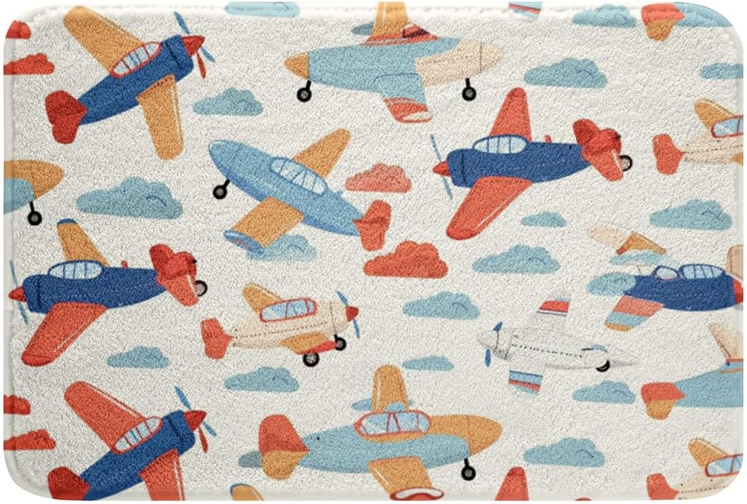 Feelyou Kids Cartoon Airplane Bath Rug 16x24