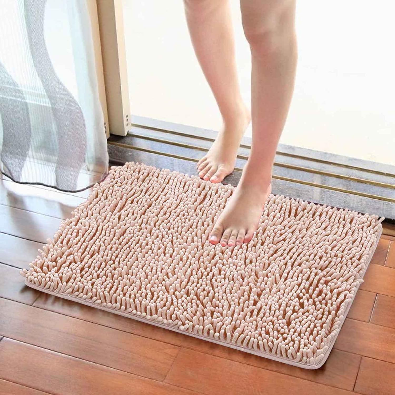 Scceatti Non Slip Bath Mat - Soft Furry Absorbent Kitchen Rug