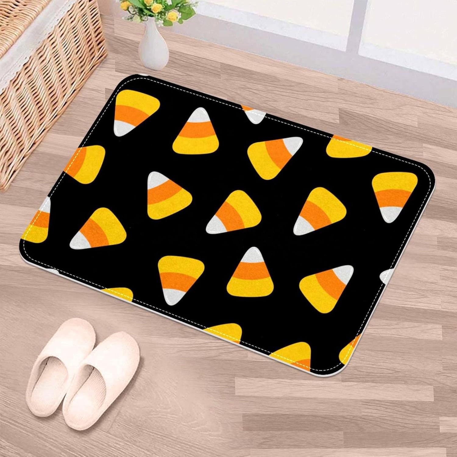 KXO Halloween Candy Corn Bath Rug 16x24 Inch
