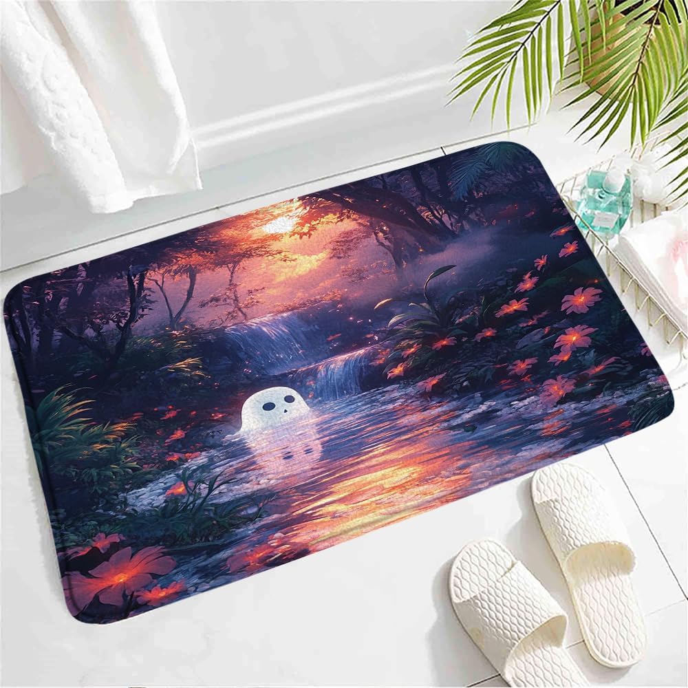Fantasy Forest Bath Mat - Purple Wisteria Floral Design
