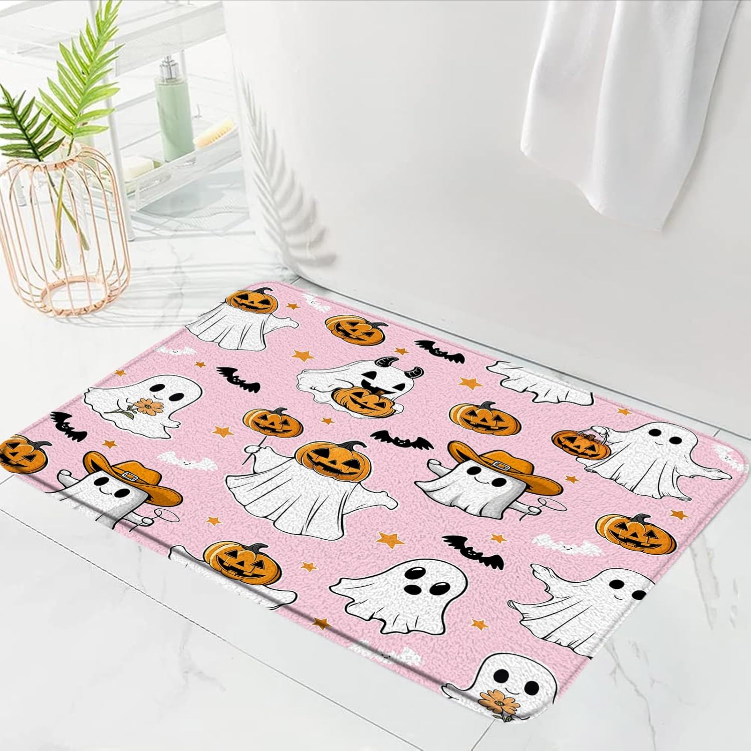 Halloween Ghost Bath Mat 16x24 Inch