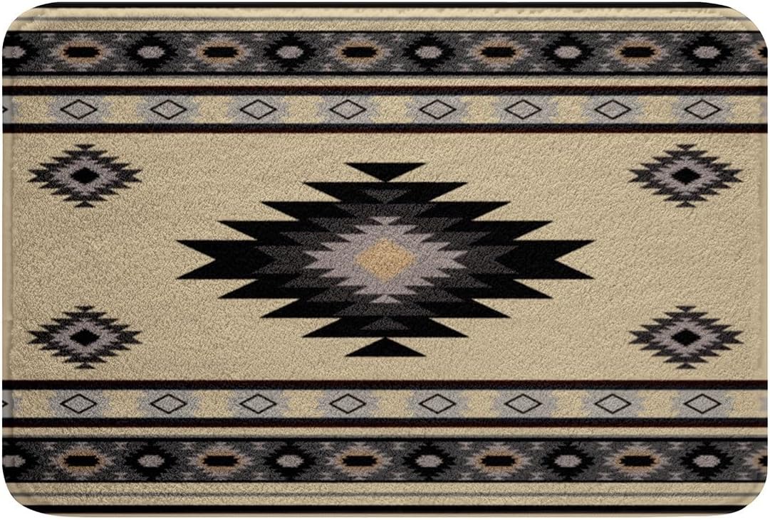 Feelyou Southwestern Native Aztec Bath Rug 16x24 Inch
