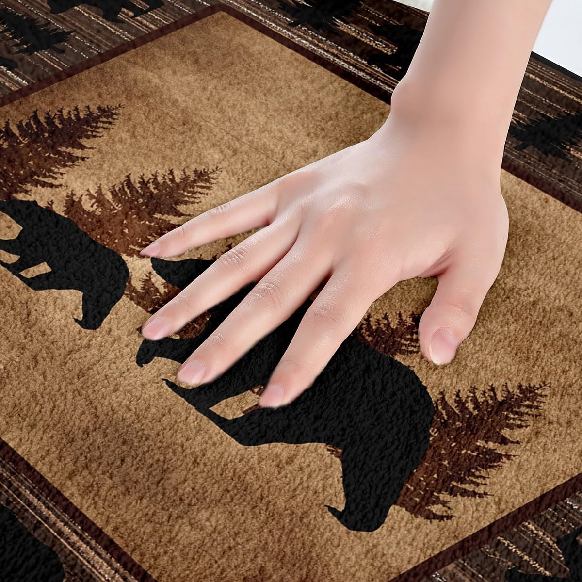 Feelyou Kids Bear Bath Mat 20x32 Rustic Design 1