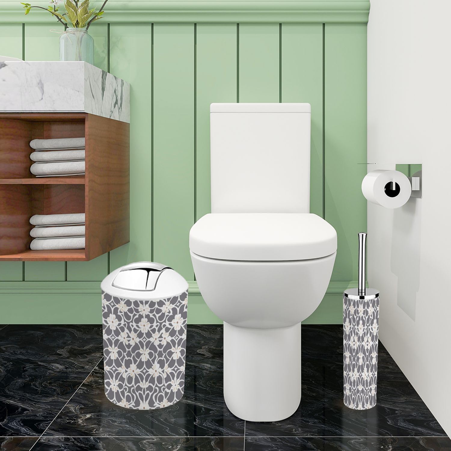 TRANQDEHOM 6-Piece Boho Bathroom Accessories Set